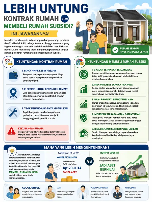 lebih untung mana ngontrak atau cicil rumah subsidi